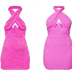 Petite Pink Sequin Under Bust Bodycon Dress ·